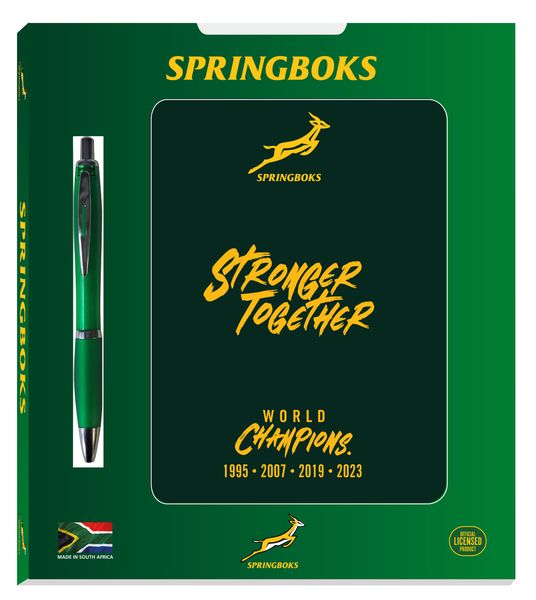 Springbok World Champions Eco Notebook, A5 - Giftset