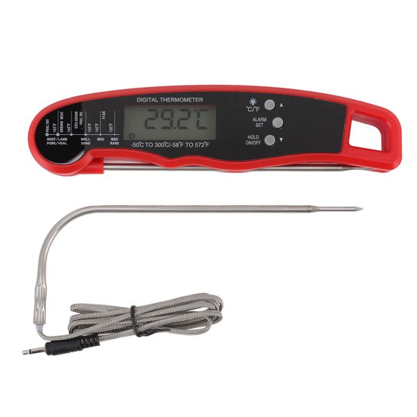 Instant Read Food &amp; Meat Waterproof Thermometer - Red