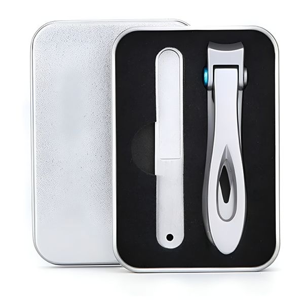 2cm Steel Wide Jaw Nail Clippers for Thick Nails with Storage Box - Silver