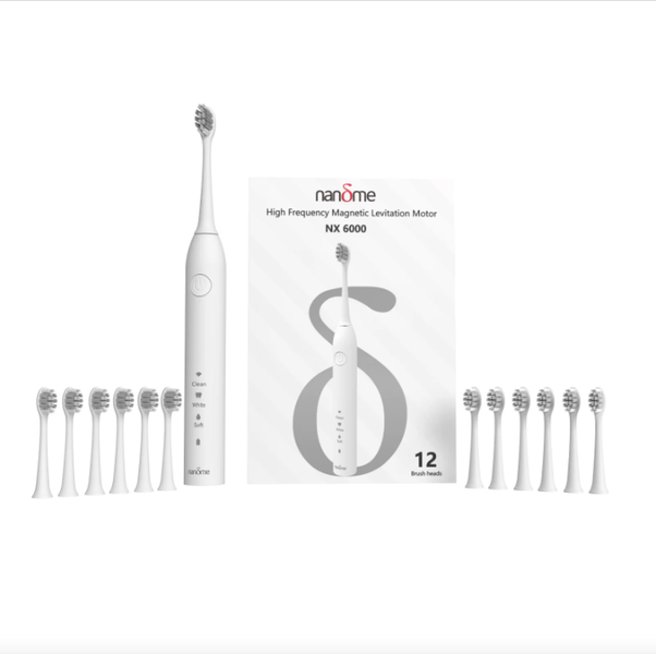 Nandme NX6000 Sonic Electric Toothbrush 80 Days Long Battery Life -12 heads
