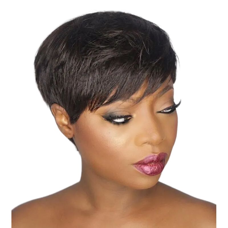 Human Hair Brazilian Short Bob Wig Pixie Cut Wig Non Lace Wig-GoldenPerfect