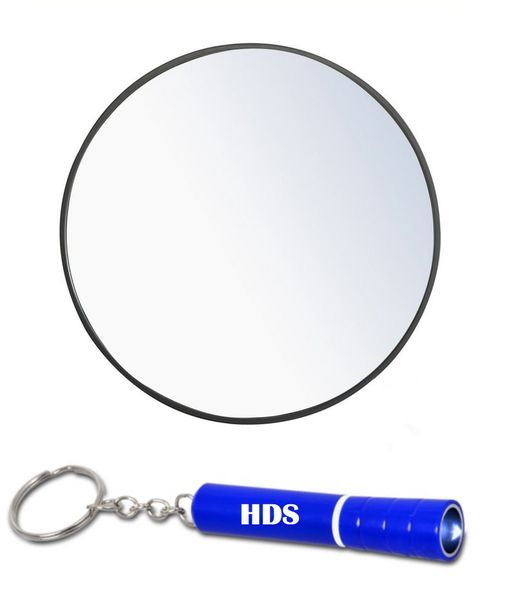 Large 70cm Minimalistic Round Wall Mirror with HDS Torch