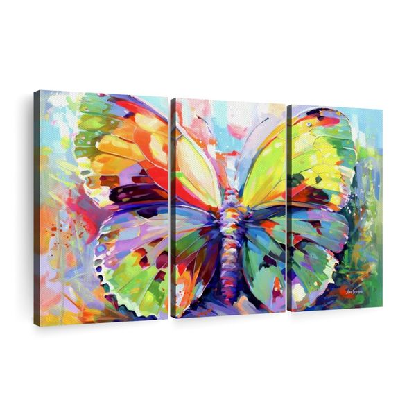 Canvas Wall Art Decor - 3-Piece Dazzling Butterfly Canvas Print