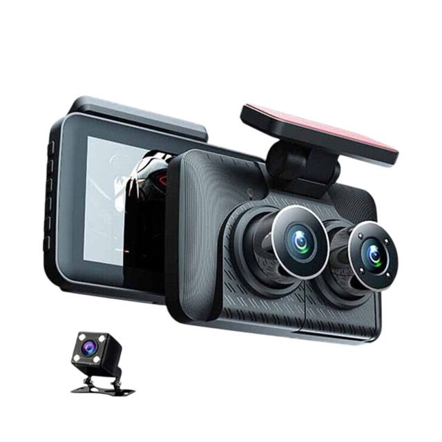 Dash Cam Car Front Rear and Indoor 1080P Full HD, 3-Channel Car Camera