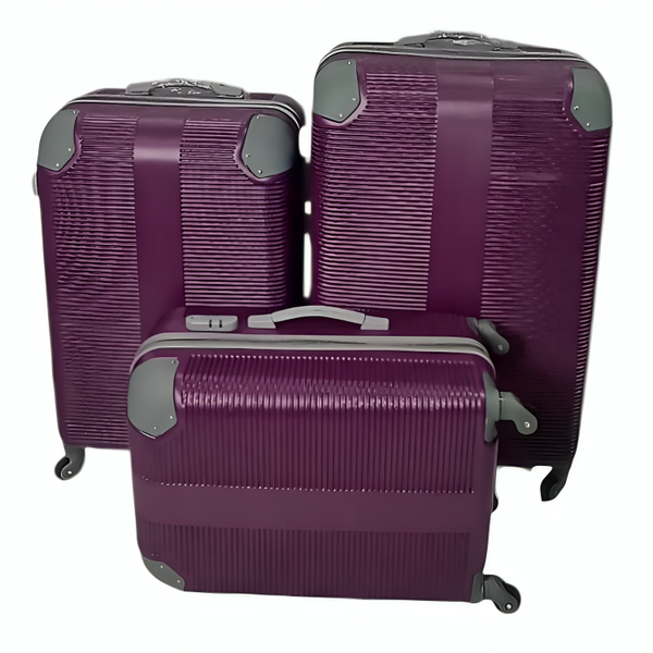 3-Piece Hard Shell Luggage Set - Purple