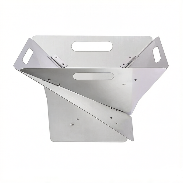 Portable Foldable Stainless Steel Fire Pit - 16.5in Wood Burning Fire Bowl