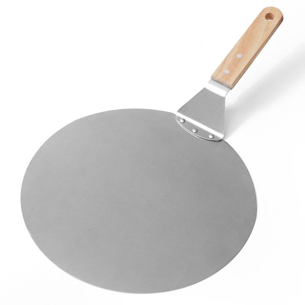 Chenshia Stainless Steel Baking Pizza Peel &amp; Wood Handle Wide Pizza Spatula