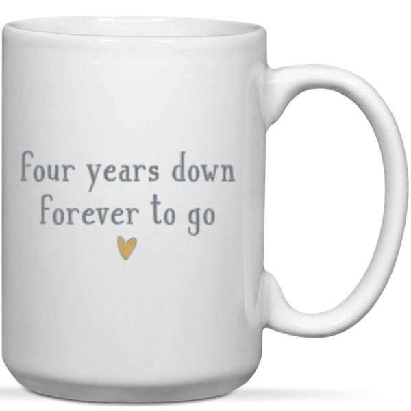 Four Years Down Forever To Go 4th Anniversary Gift Rock Slate