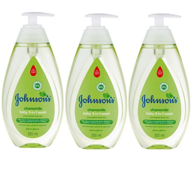 Johnson's - Baby 3-in-1 Body Wash Chamomile (3 x 300ml)
