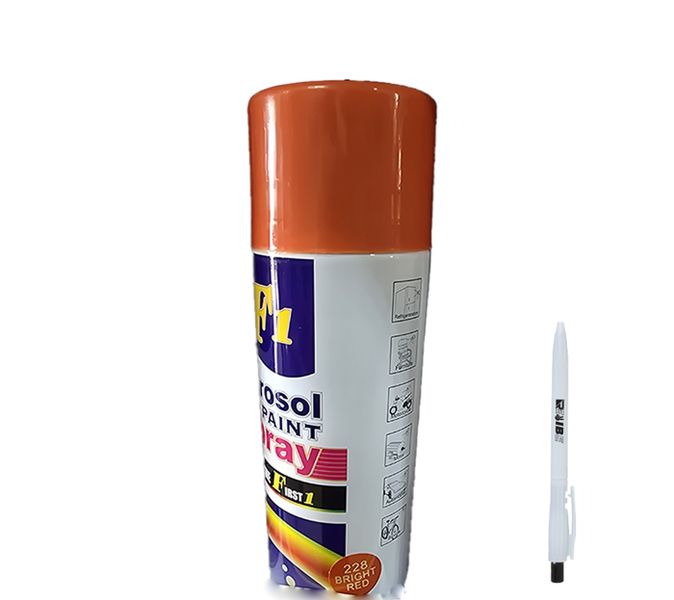 2Pcs 450ml 228 Bright Red Car/Multipurpose Spray Paint With ReVibe Pen