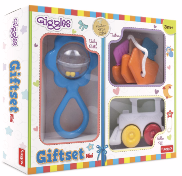 Funskool Giggles Gift Set Mini (Combo-1) - 3-in-1 Infant Activity Set