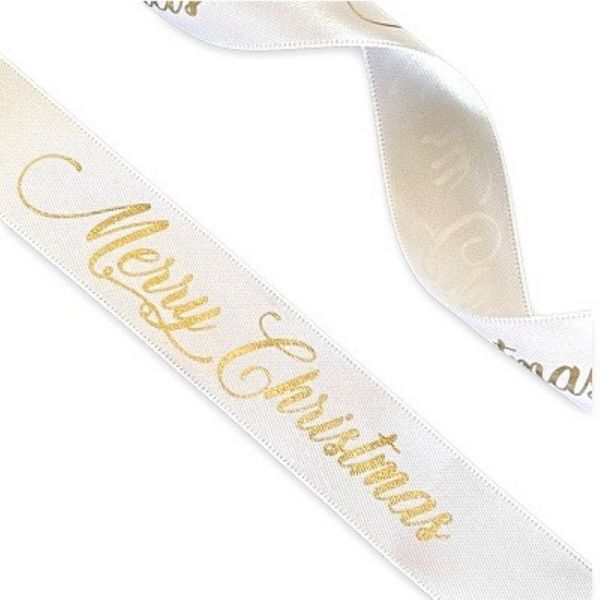 Satin Merry Christmas Ribbon 10m