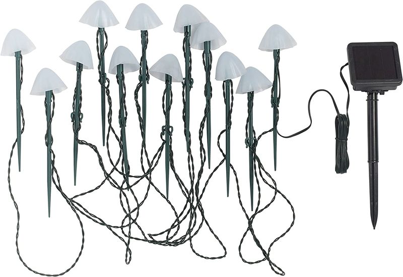 Set of 12 Mini Solar Mushroom Lights, Outdoor Solar Garden Lights