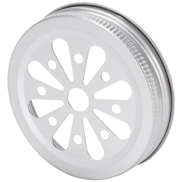 16Pieces Regular Mouth Can Jar Lid Rust Proof Daisy Cut with Straw