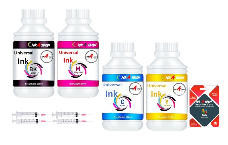 MR A TECH Ink Refill For Any Refill ink tank printers &amp; cartridges 500ML x4