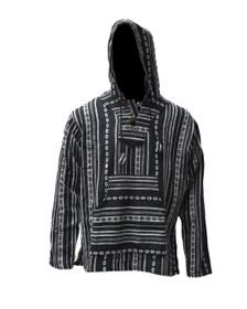 SKA 100% Cotton Baja Hoodie Jacket Gheri Mexican Style - Black | Shop ...