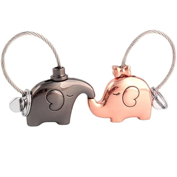 Metal Keychain Elephant Set Sweet Couple Gift