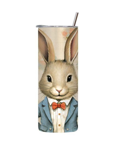 Blue Jacket 20 Oz Tumbler with Lid Straw Easter Graphic Design Present 083
