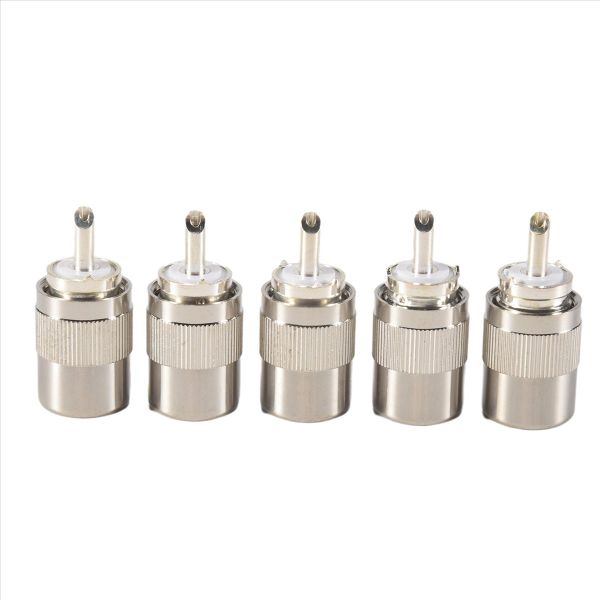 5Pcs Connector Uhf Male Pl259 Plug Solder Rg58 Rg142 Lmr195