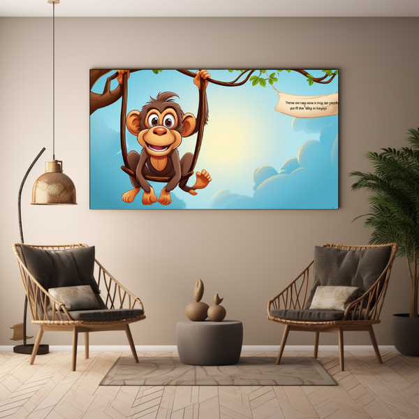 Canvas Wall Art - Cartoon Image Monkey - BK0062