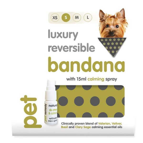 Pet Remedy Bandana with 15ml Calming Spray for Small Dogs