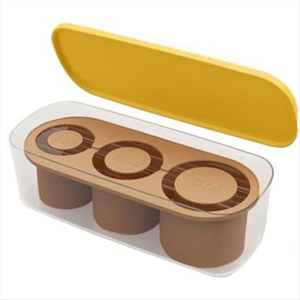 Silicone Ice Square Tray With Lid For 20-40 Oz Tumblers 3Hollow Brown