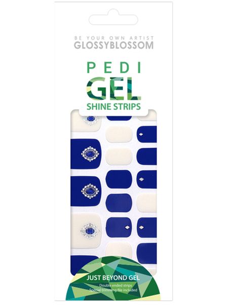 Glossyblossom Pedi Gel strips -Sapphire Bling