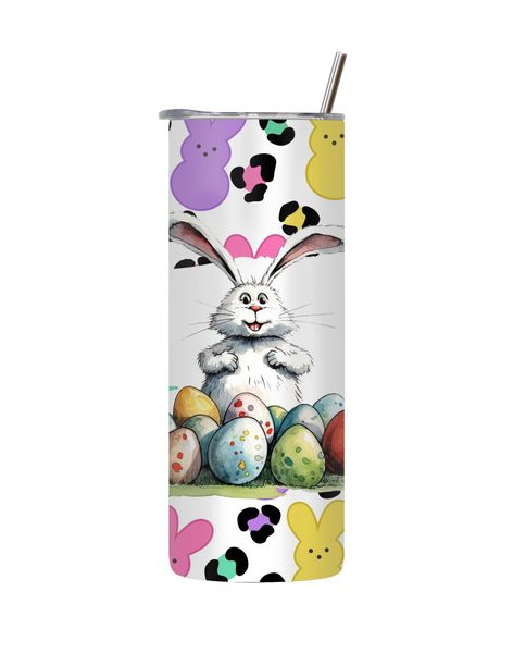 Eggs 20 Oz Tumbler with Lid Straw Trendy Easter Graphic Design Present 086
