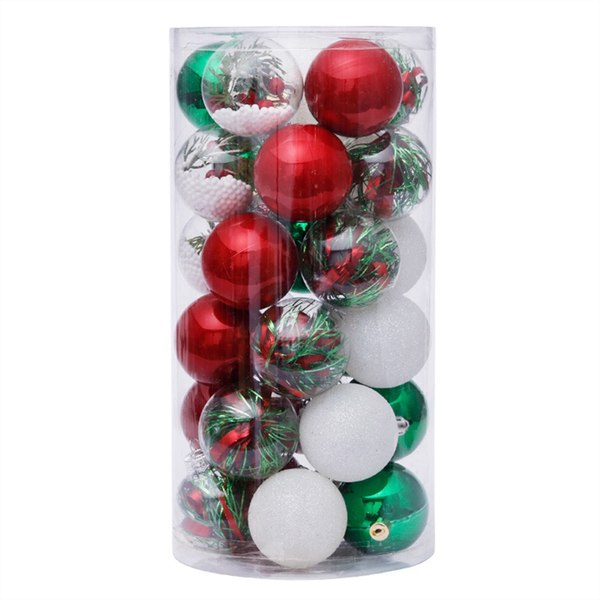 30PCS Christmas Decorations 6Cm Transparent Ball Christmas Ball Set Christm