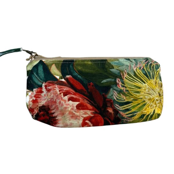 Floral Make Up Bag - Protea and Fynbos Print