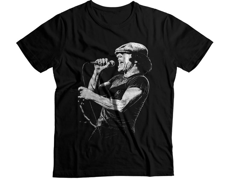 Brian Johnson AC DC Back in Black Rock Legend Graphic T-Shirt