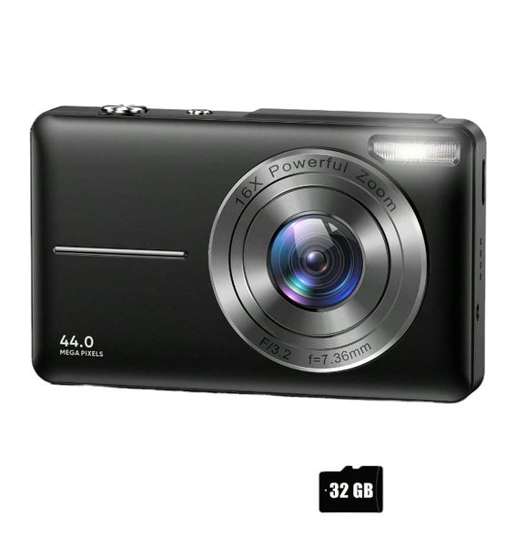 44MP Full HD Digital Camera With Facial Recognition Technology - Black