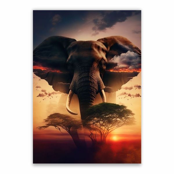 Elephant African Savanna Poster - A1