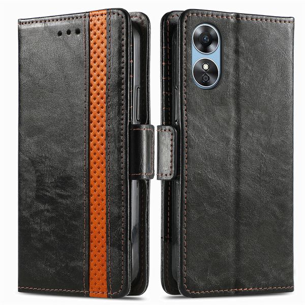 Leather Case Compatible With OPPO A17 Flip Wallet Cover
