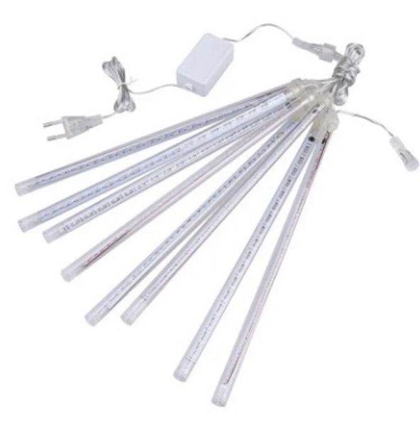 Waterproof Tree Décor 50CM Shower Rain 8 Tubes Christmas Lights Warm White