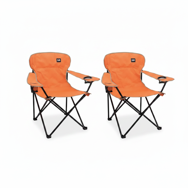 Basecamp Lightweight Foldable Camping Chair - Spider Orange - 2 Pack