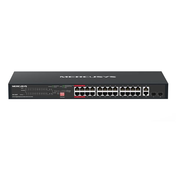 Mercusys MS128GP 28-Port Gigabit Switch,24 PoE+, 2 Uplink, 2 SFP, Rackmount