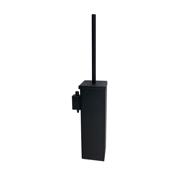 Black Stainless Steel Wall-Mounted Toilet Brush Holder - Square