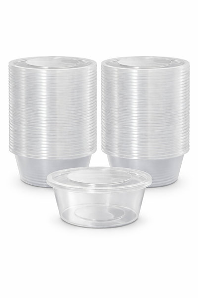 50 Pack 300ml Clear Plastic Food Containers with Lids