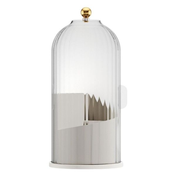 Standing Cosmetic Storage Case With Rotatable Lid - White &amp; Transparent