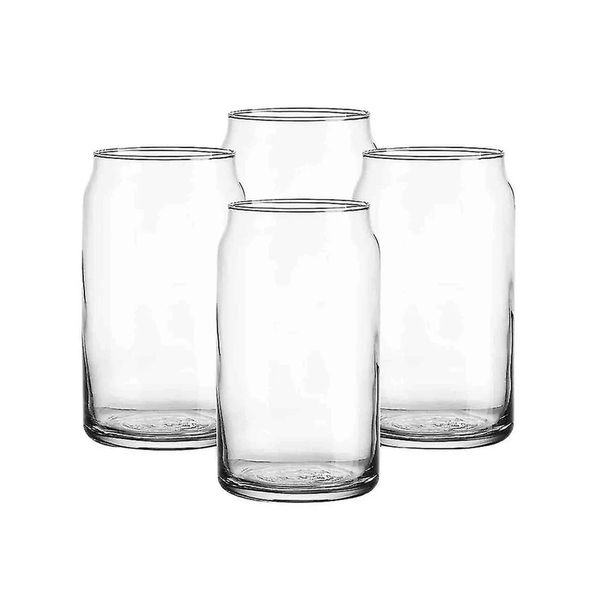 Highball Tumbler Drinkware Clear Can Shaped Glass Set 500ml - 4-Piece