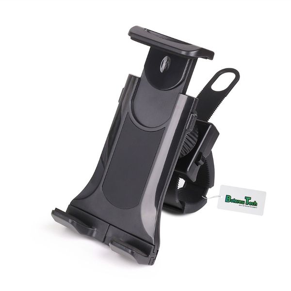 BotereuTech Bicycle Phone Mount Adjustable Silicone Strap ABS Black