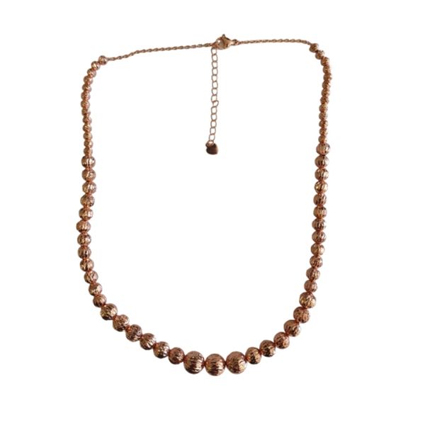 Women's Rose Gold Bead/Pearl Style Necklace