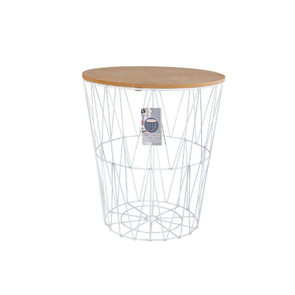 Furniture Metal/Wood Side Table - 40 x 40cm