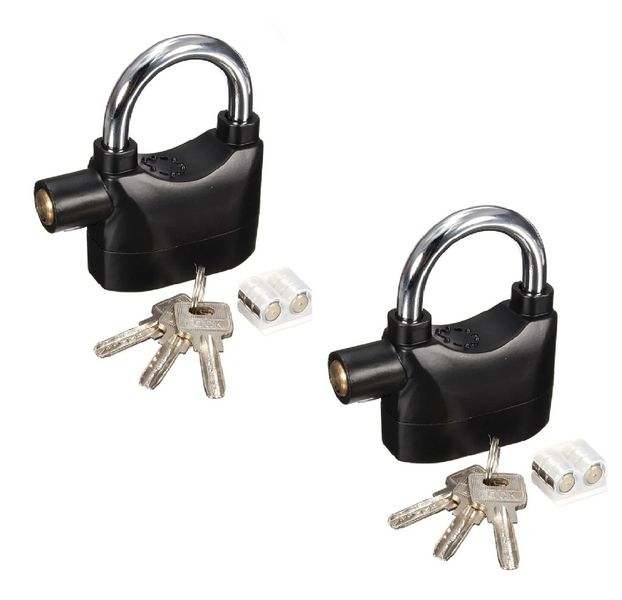 2 X Anti Theft Alarm Security Siren Padlock 110dB