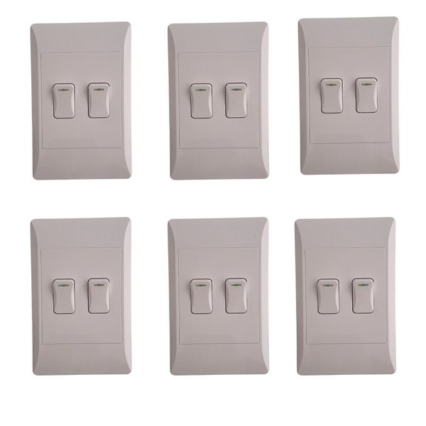 Set of 6 Double Light Switches
