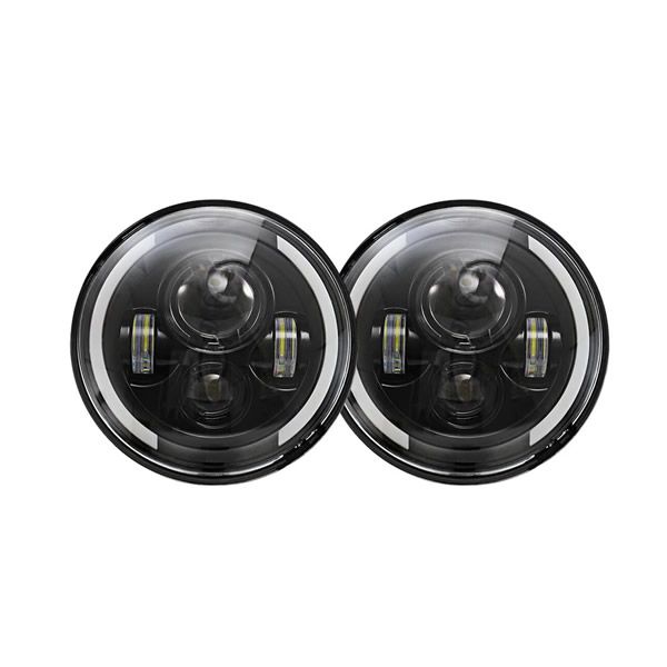2 Piece 7" 60W LED Headlights H4 H13 Hi-Lo Beam for Jeep