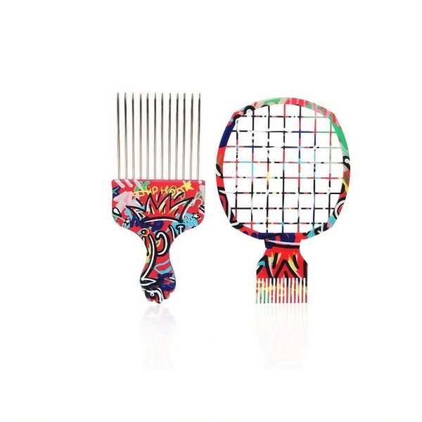Magic Curl Set Afro Twist Hair Brush and Metal Pick Comb