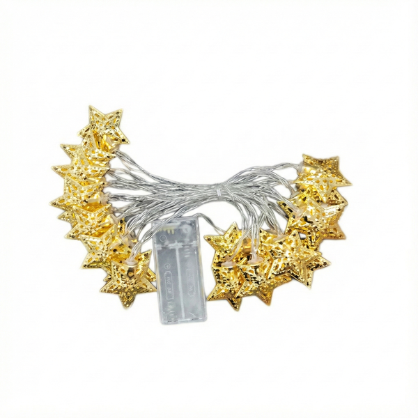 3M Star-Shaped Warm LED String Lights - 20 LED Non-Corrosive Metal ANT-23