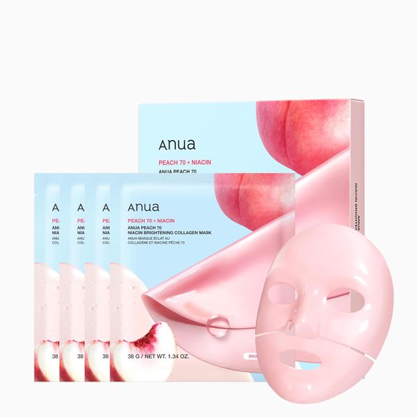 Anua Peach 70 + Niacin Brightening Collagen Mask for Glow and Firm Texture
